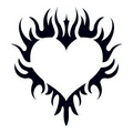 Glow in the Dark Flaming Heart Temporary Tattoo